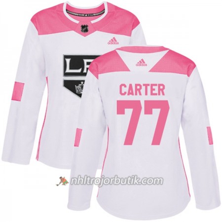 Dame Ishockey Los Angeles Kings Tröja Jeff Carter 77 Adidas 2017-2018 Vit Rosa Fashion Authentic Dame Ishockey Los Angeles Kings Tröja Jeff Carter 77 Adidas 2017-2018 Vit Rosa Fashion Authentic